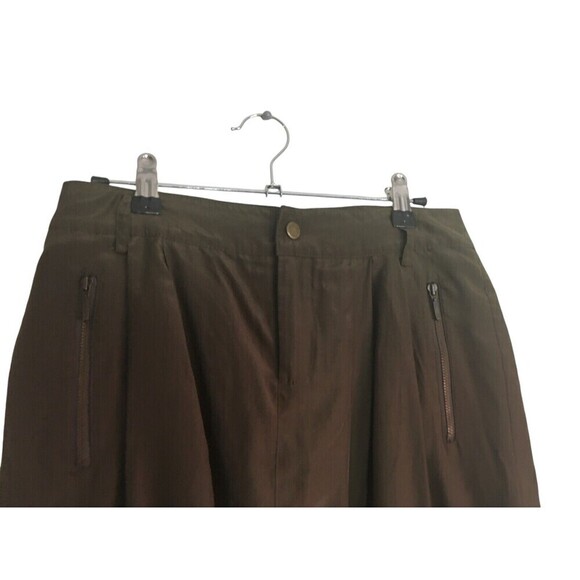 Banana Republic Mini Skirt Women's Size 2 Olive Green Silk Cotton Blend Zip - Picture 2 of 7